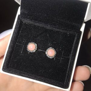 Pandora Pink Stone Earrings